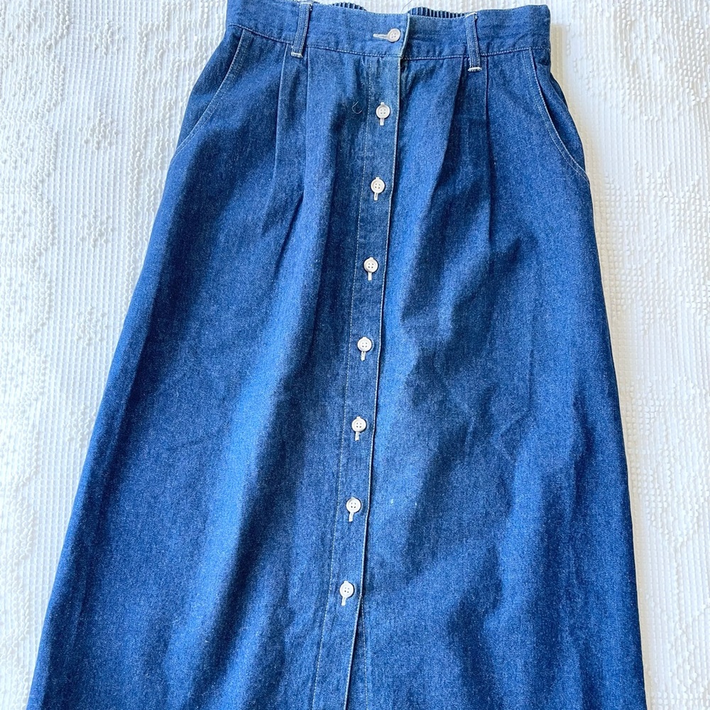 Vintage Lands End Maxi Denim Skirt